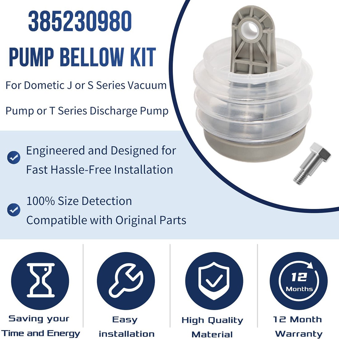 For Dometic SeaLand Vacuflush Pump Bellow Kit S J T Series Vacuum For Dometic SeaLand Vacuflush Pump Bellow Kit S J T Series Vacuum