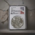 1991 SILVER AMERICAN EAGLE NGC MS70 MERCANTI SIGNATURE Spotless Coin