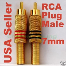 8 pcs Top Grade 24K Gold Plated RCA Plugs Male Audio Connectors E0101 USA
