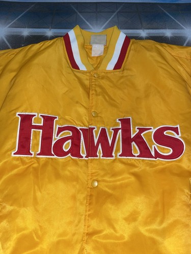 Atlanta Hawks Bomber Jacket Men's 3XL Majestic NBA Hardwood Classics Used - Picture 5 of 13
