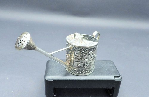 Antique Miniature Dutch or Hanau Continental Silver Pastoral Scene Watering Can - Picture 3 of 9