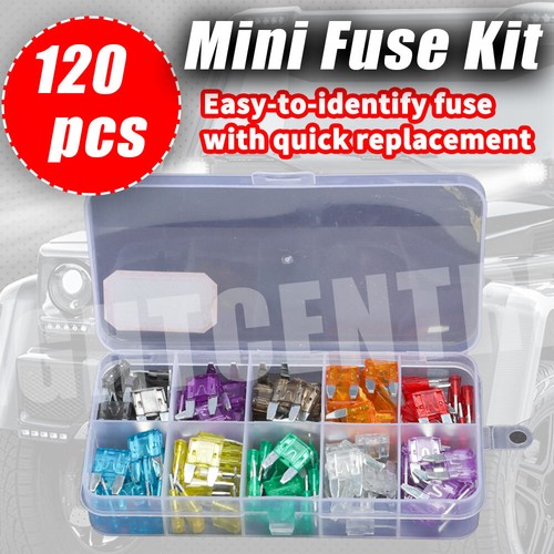 120PCS Mini Blade Fuse Assortment Auto Car Motorcycle SUV FUSES Kit APM ATM - Picture 1 of 10