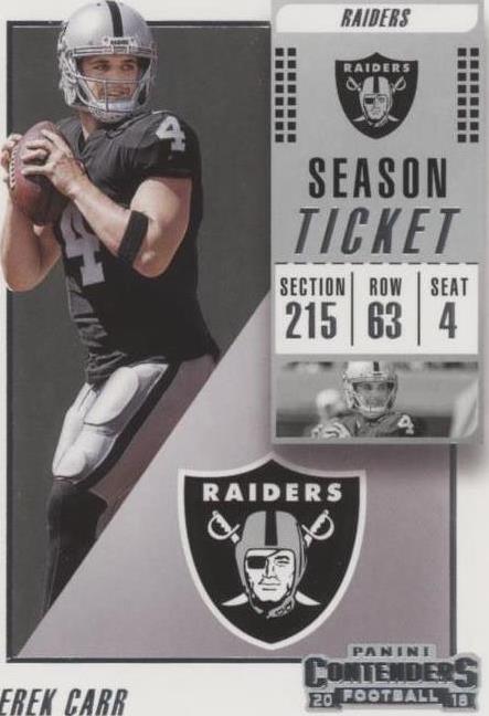 2018 Panini Contenders Derek Carr #23 - 1 of 2
