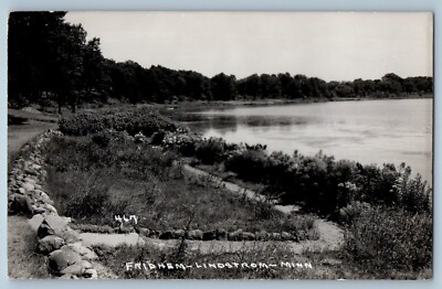 c1950's Fridhem Lake Scene Lindstrom Minnesota MN RPPC Photo Vintage Postcard