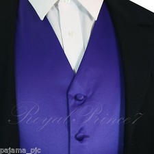 PURPLE XS to 6XL Solid Tuxedo Suit Dress Vest Waistcoat Wedding Party Prom