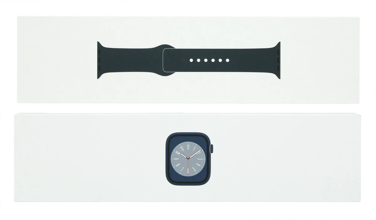 Apple Watch Series 8 MNUJ3LL/A A2771 45mm Midnight Aluminum Case Sport Band, S/M