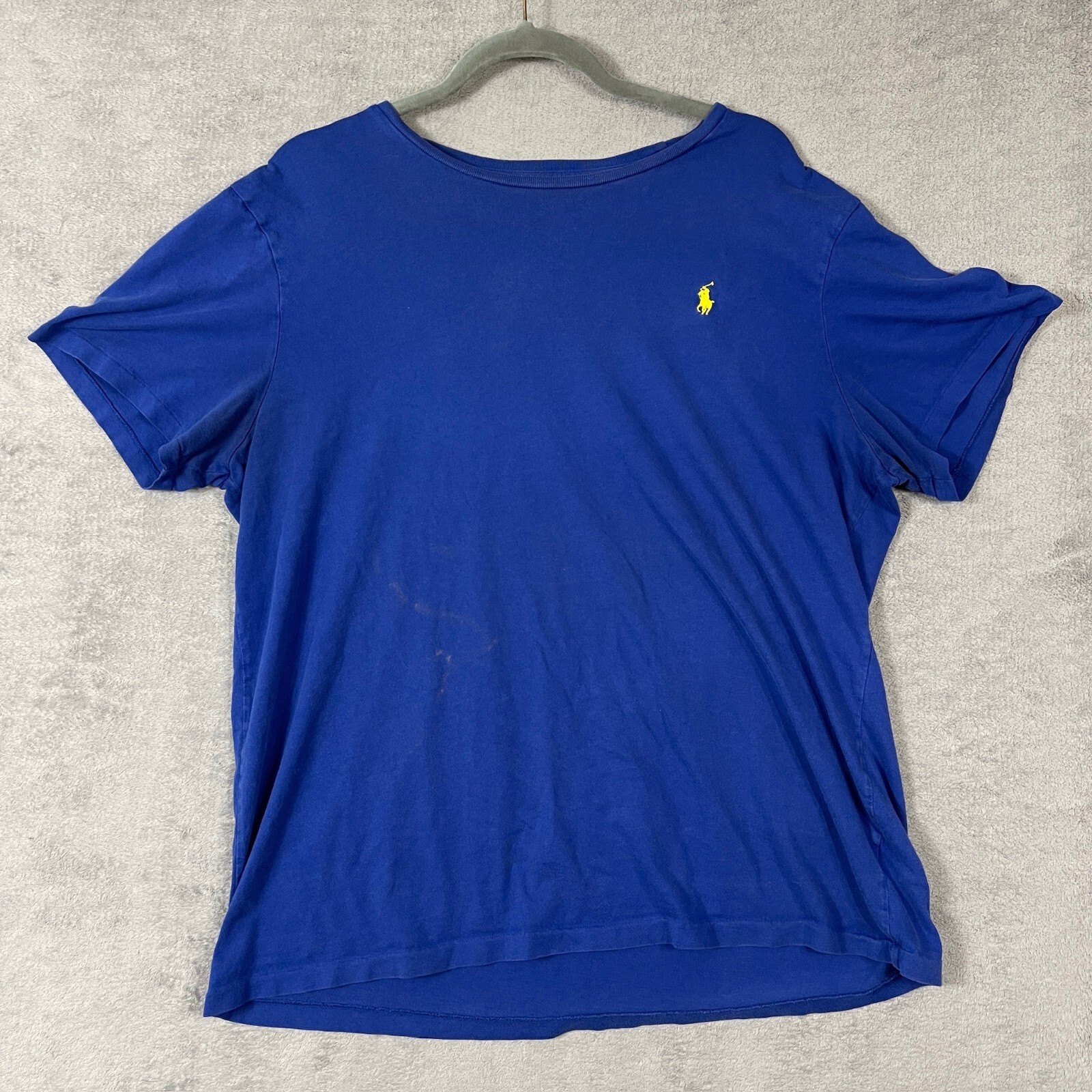 Polo Ralph Lauren camicia uomo taglia XL blu slim pony cotone maglione manica corta