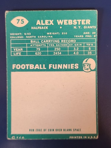 Tarjetas de fútbol americano Topps 1960 completan tu conjunto que elijas elegir cada una #1 - 132 - Imagen 125 de 229
