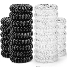 20 Pcs Spiral Hair Ties, Tailaimei No Crease Coil Phone Cord Hair Ties for Thick