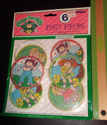 VTG 1983 Cabbage Patch Kids Party Favors Ball in Hole Dexterity Puzzles NOS, NIP