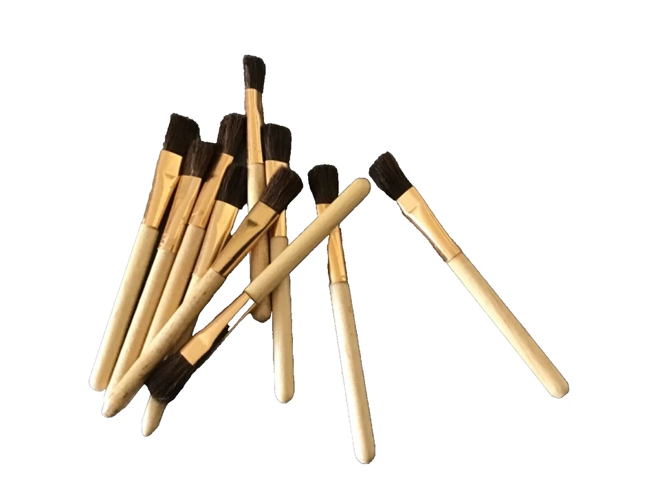 5 x KLEINE HOLZ GLITZER TATTOO PINSEL SET MAKE-UP KOSMETIK MINI PINSEL 72mm