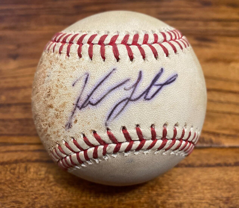 Jordan Luplow Pirates Game Used Baseball 9/15/2017 vs Reds Hit RBI Sac Fly AUTO