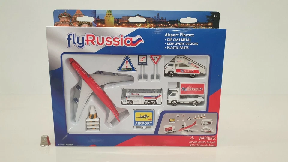 RRP £19.99 - flyRussia DIECAST AIRPORT PLAYSET BY PREMIER PORTFOLIO - NEW IN BOX