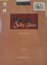 Vintage Hanes Silky Sheer Control Top Reinforced Toe Pantyhose SZ AB ClassicNavy