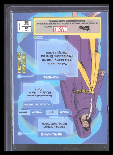 2025 Topps Finest X-Men '97 MOTHER ASKANI Common Masters #36 Marvel EXME - Picture 2 of 2