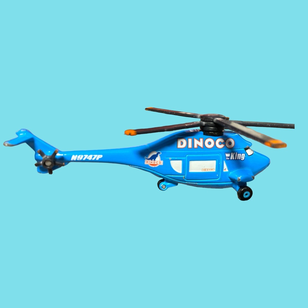 Disney Pixar Cars Rotor Turbosky Dinoco Helicopter Blue 1:55