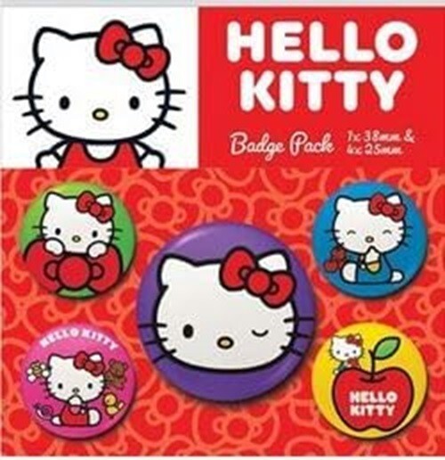 Hello Kitty Colourful Poses Button Badge Set - 5 Badges