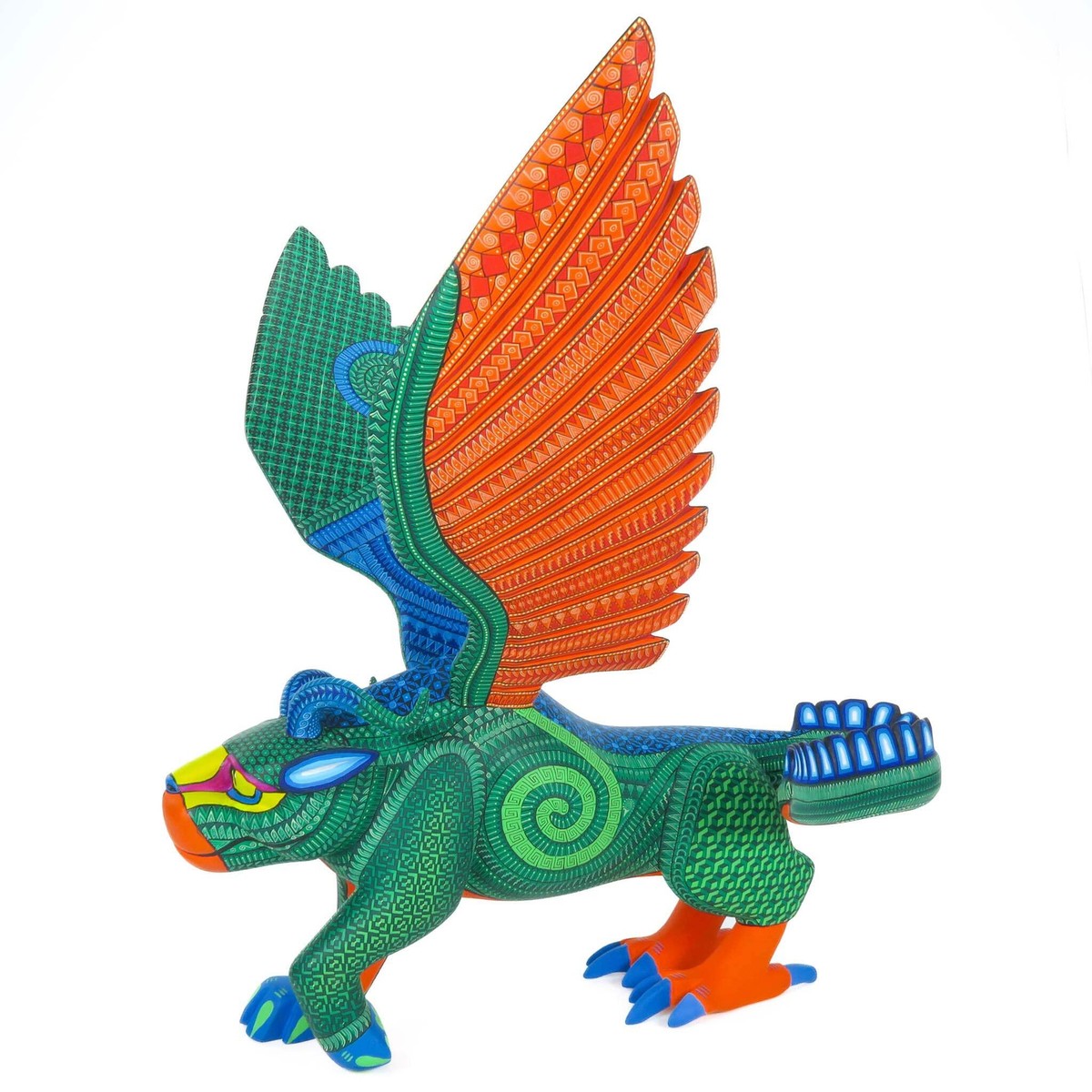 Zapotec Pepita Winged Jaguar - Oaxacan Alebrije Wood Carving | eBay
