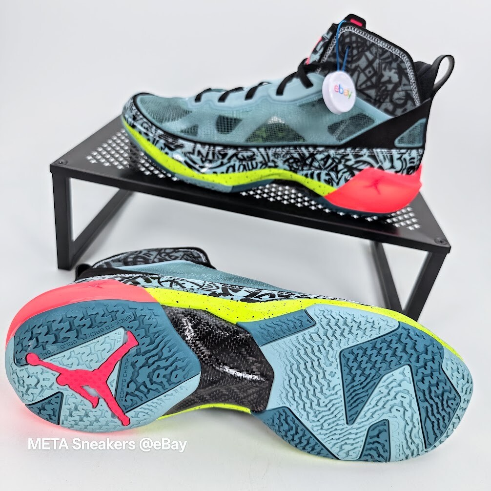 Air Jordan 37 US 13 M 14.5 W Blue/Black Graffiti Satou Rare Nike  DV3142 367 NIB thumbnail 13