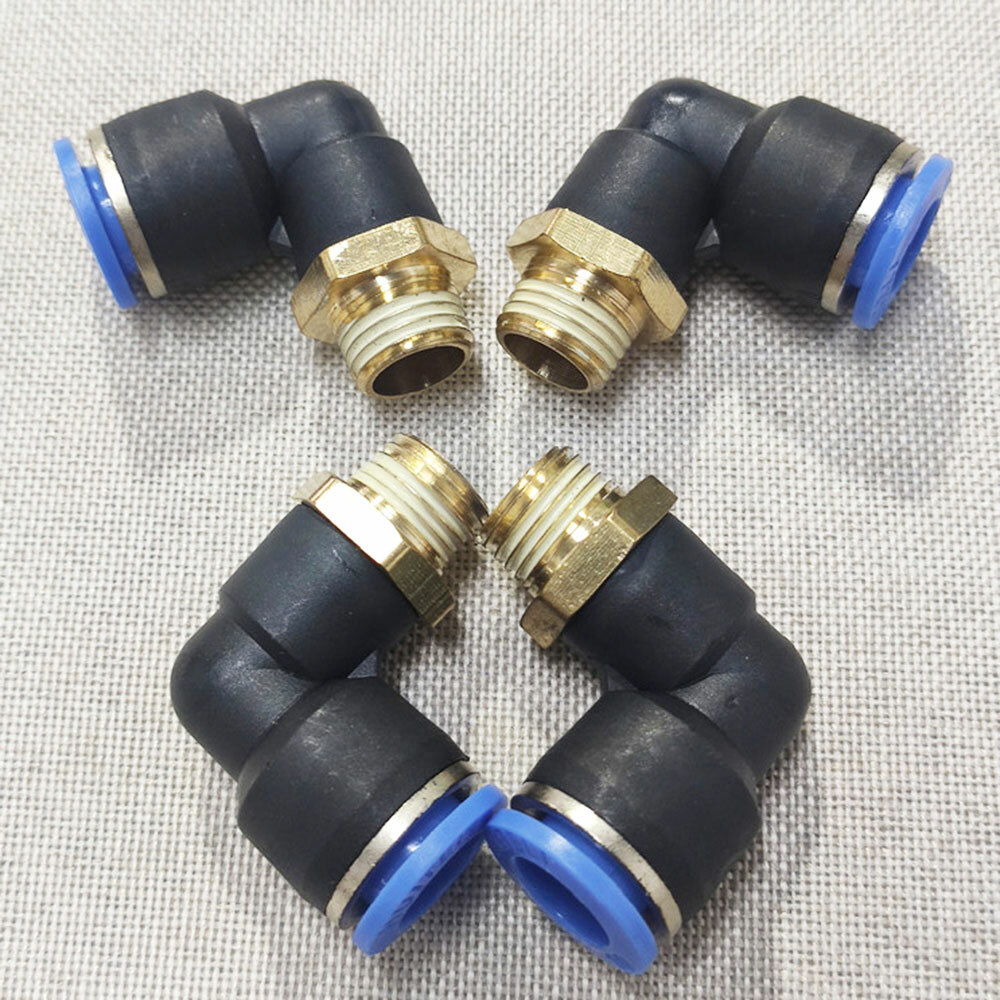 Qty10) 1/4 OD Tube X 1/4 NPT Pneumatic Elbow, Push To