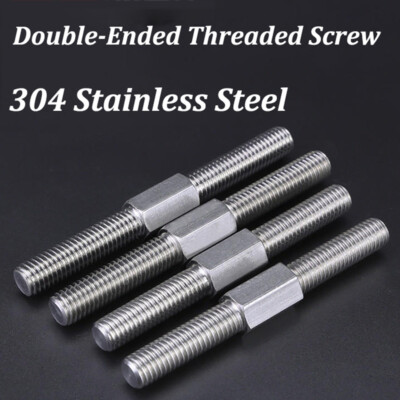 M4-M16 Double End Studs Bolt Left and Right Thread Screw Rod 304 Stainless Steel
