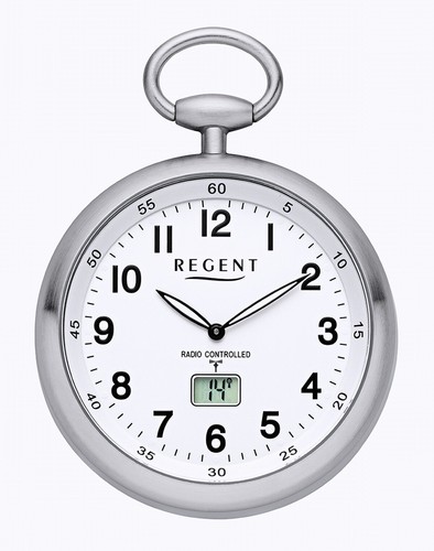 Regent PR-001 Funk-Taschenuhr Funkuhr mit Kette UVP 178,00 EUR 3 BAR WR