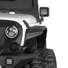 2 Pcs Flat Front Fender Flares W Turn Signal Lights For 07-18 Jeep Wrangler Jk