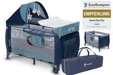 Set combinato lettino da viaggio 4 in 1 letto con box fasciatoio dalla nascit...