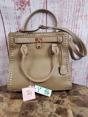 Ruby Blue Couture Jenna Purse Womens Tote Bag Coffee Brown Embellished Shoulder