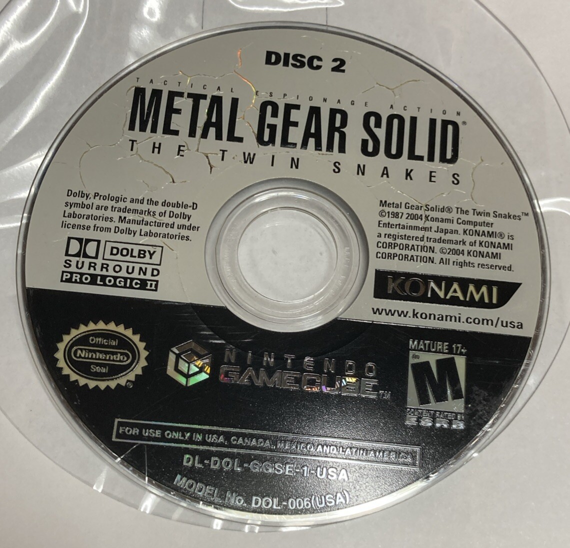 Metal Gear Solid The Twin Snakes Nintendo Gamecube Disc 2 Only