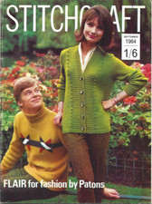 Vintage Stitchcraft magazine September 1964 knitting patterns crafts