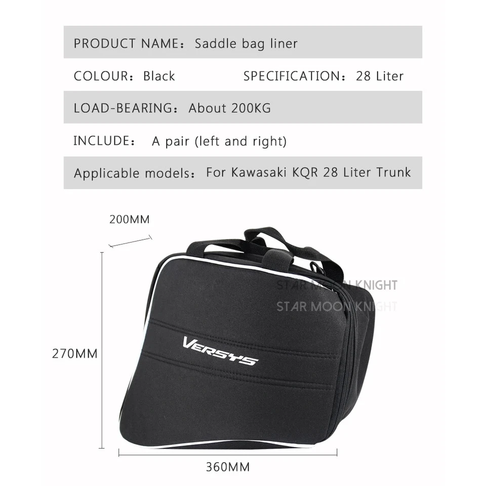 For Kawasaki Versys 650 1000 Ninja 1000 H2 Saddle Bags Waterproof Luggage Bags - Image 4 of 4