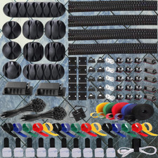300Pcs Cable Management Kit Wire/Cord Organizer Zip Ties Holder Clips Adhesive
