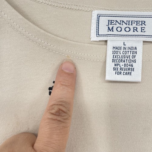 Vintage Jennifer Moore Charter Club Top T-shirt Lot 2 Women's Size L Beige Black - Picture 8 of 11