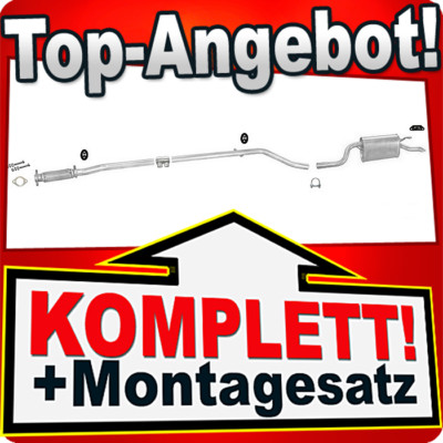 Auspuff für FIAT PUNTO II (188) 1.2 8V 60PS 1999-08.2005 Auspuffanlage