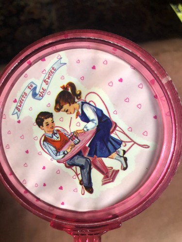 2 Vintage Kids Hand Mirrors Sweets to the Sweetie and Girl in Hood - Picture 3 of 5