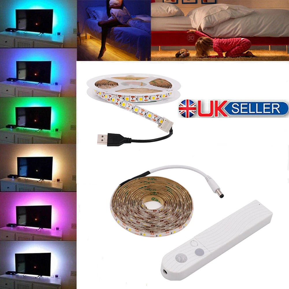 2835 5050 USB Motion Sensor LED Strip DIY Under Bed Light Bedroom