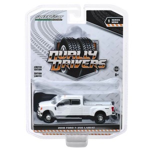 Greenlight-Dually-Drivers-Series-2018-Ford-F-350-Lariat-White-1-64-Scale