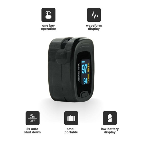 CONTEC CMS50NA Fingertip Pulse Oximeter SPO2 PR Heart Rate Patient Monitor black - 第 2/8 張圖片