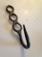 ANCIEN GRAND CROCHET DE BOUCHER en métal  DECO ATELIER / INDUSTRIEL vintage 