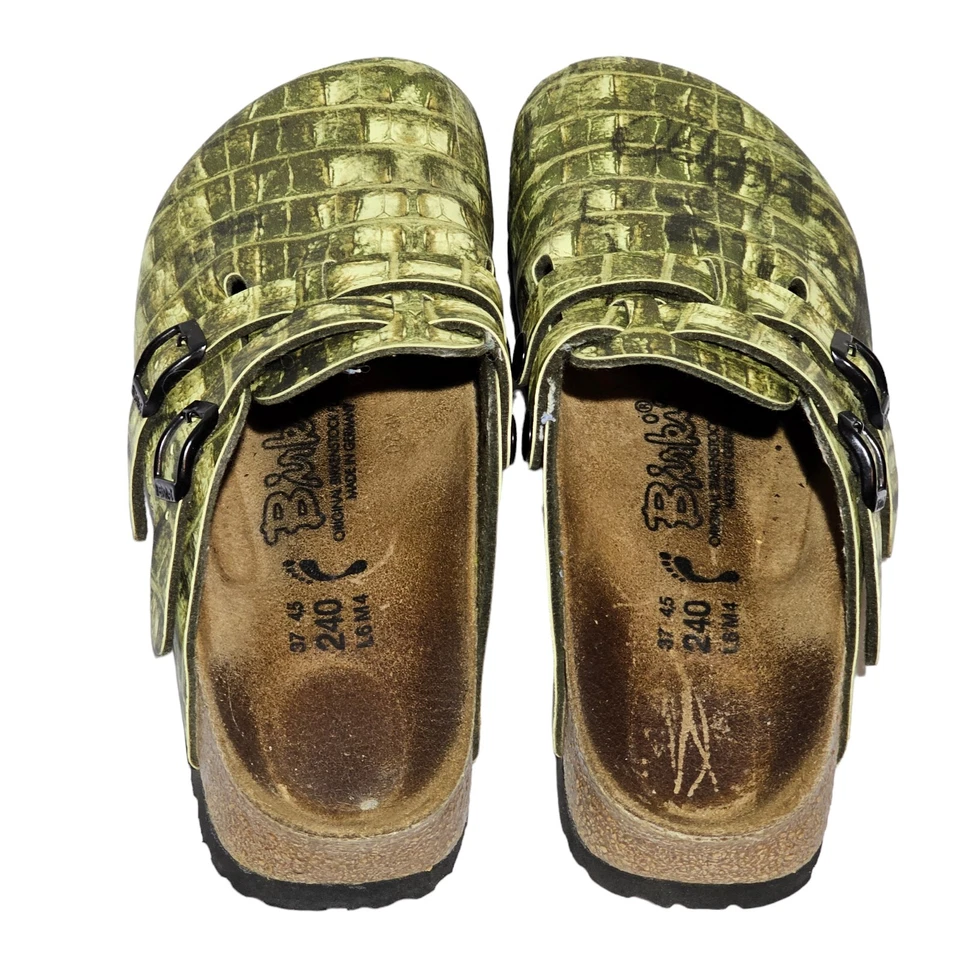 Birkenstock BIRKI'S Mules Mujer Talla 6/Hombre 4 Zapatos Sandalias Verde Serpiente Foto 4 de 4