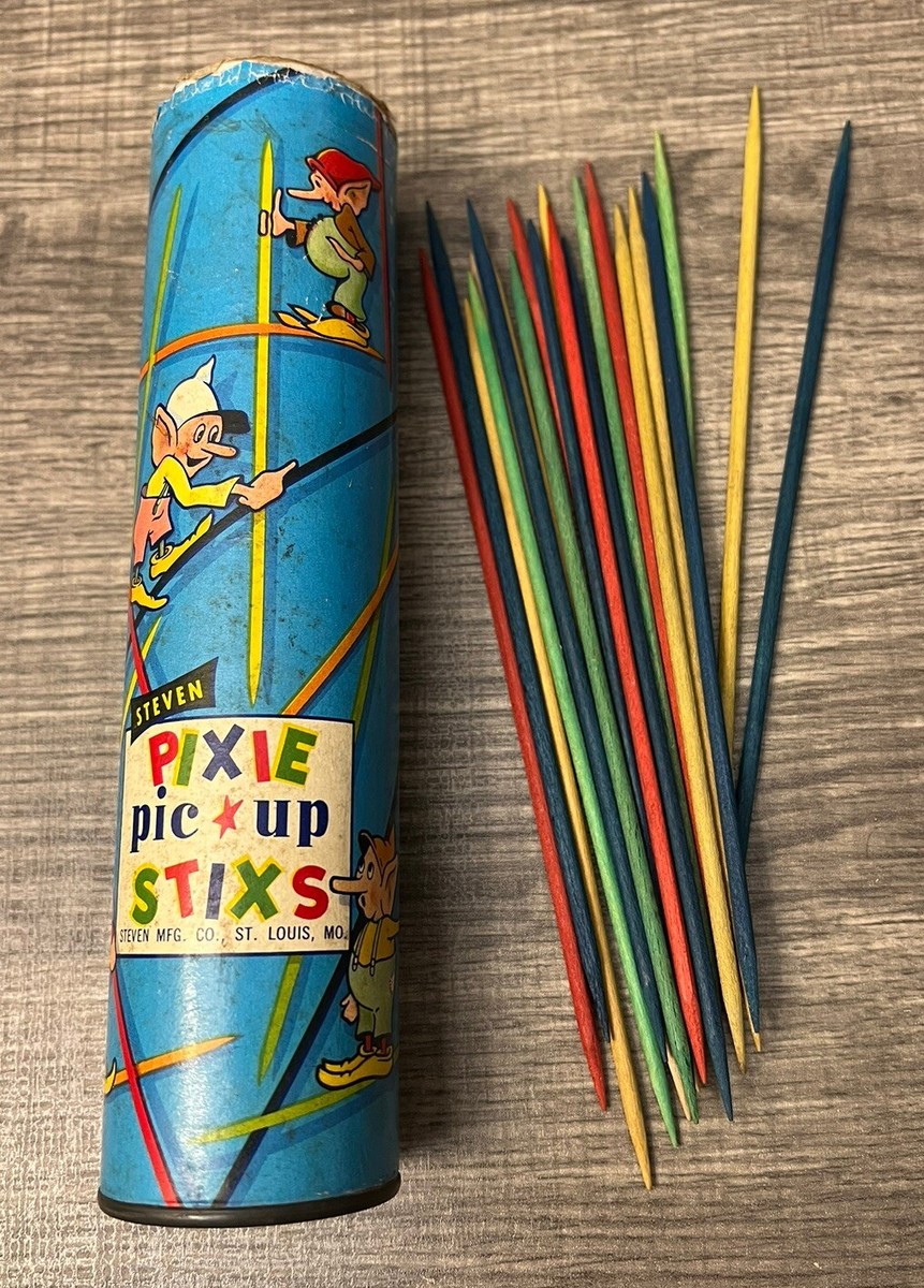 Vintage Pixie Pic Up Stixs Toy Game Tube Steven MFG Company St