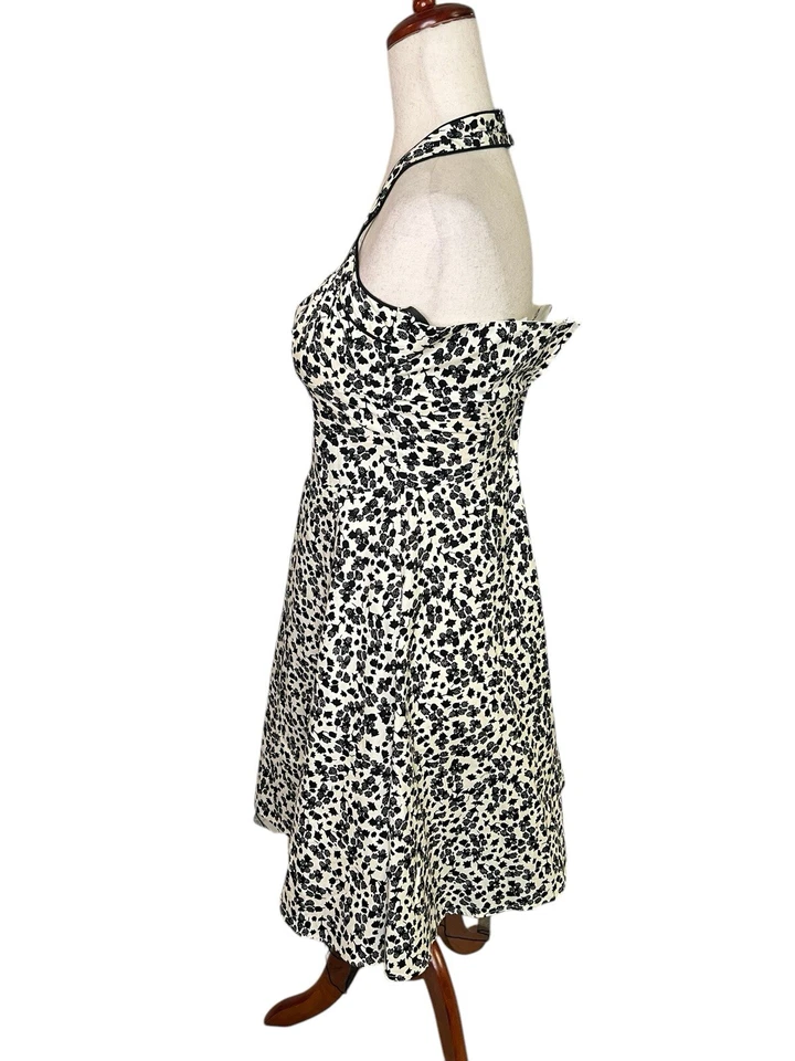 Vestido Halter De Colección Años 90 Y2K Ciudad Triángulos Pequeño Floral Retro Tul Volantes Dobladillo Foto 4 de 4