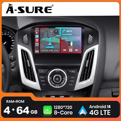 8 Core 4G+64G Für Ford Focus MK3 2012-2018 Android 14 Autoradio GPS CarPlay DSP