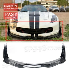 For Corvette C7 Z06 STG 3 14-2019 Carbon Fiber Front Lip Splitter & Side Winglet