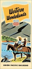 Western Wonderlands 1950 Union Pacific RR Vintage Poster Print Retro Style Art