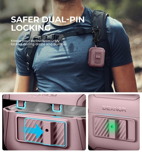 DEXNOR Schutzhülle für AirPods Pro 2 Ohrhörer Stoßfest Robust Cover - Bild 28 von 60