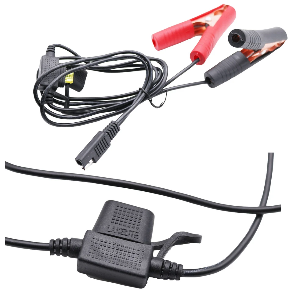 14AWG Battery Alligator Crocodile Clip To SAE Connector Extension Adapter Cable - Image 3 of 4