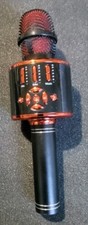 Hand Held Karaoke Microphone Red/ Black Tested- Works 