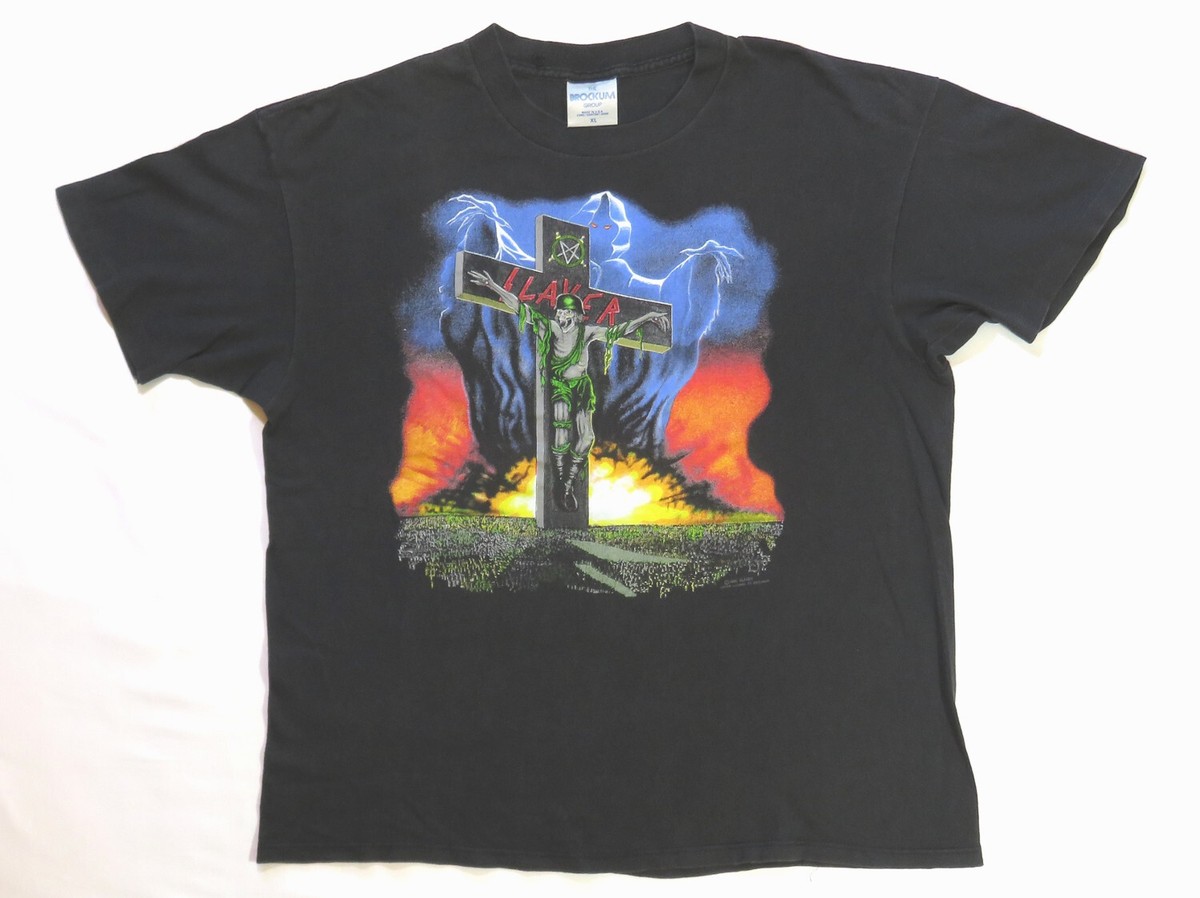 SLAYER T-SHIRT SUMMER CAMPAIGN 1991 激渋ボロ SLAYER T-SHIRT SUMMER CAMPAIGN 1991 激渋ボロ - メルカリ